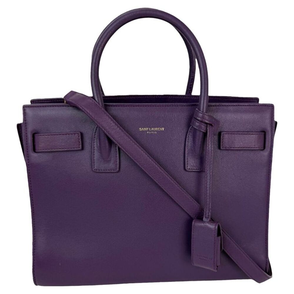 Saint Laurent Sac De Jour Purple Leather Shoulder Bag